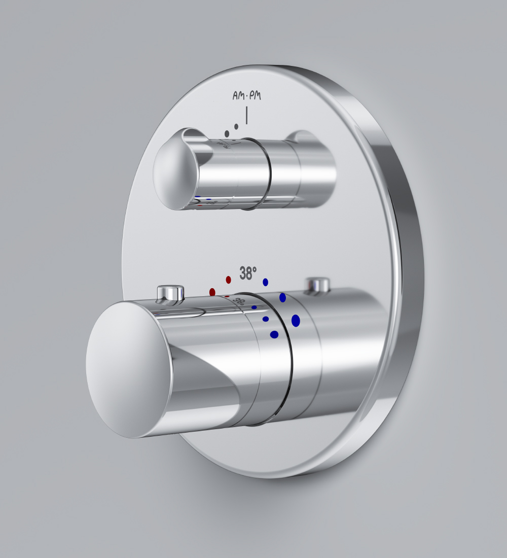 AM.PM Like Thermostatic dual outlet mixer for concealed installation