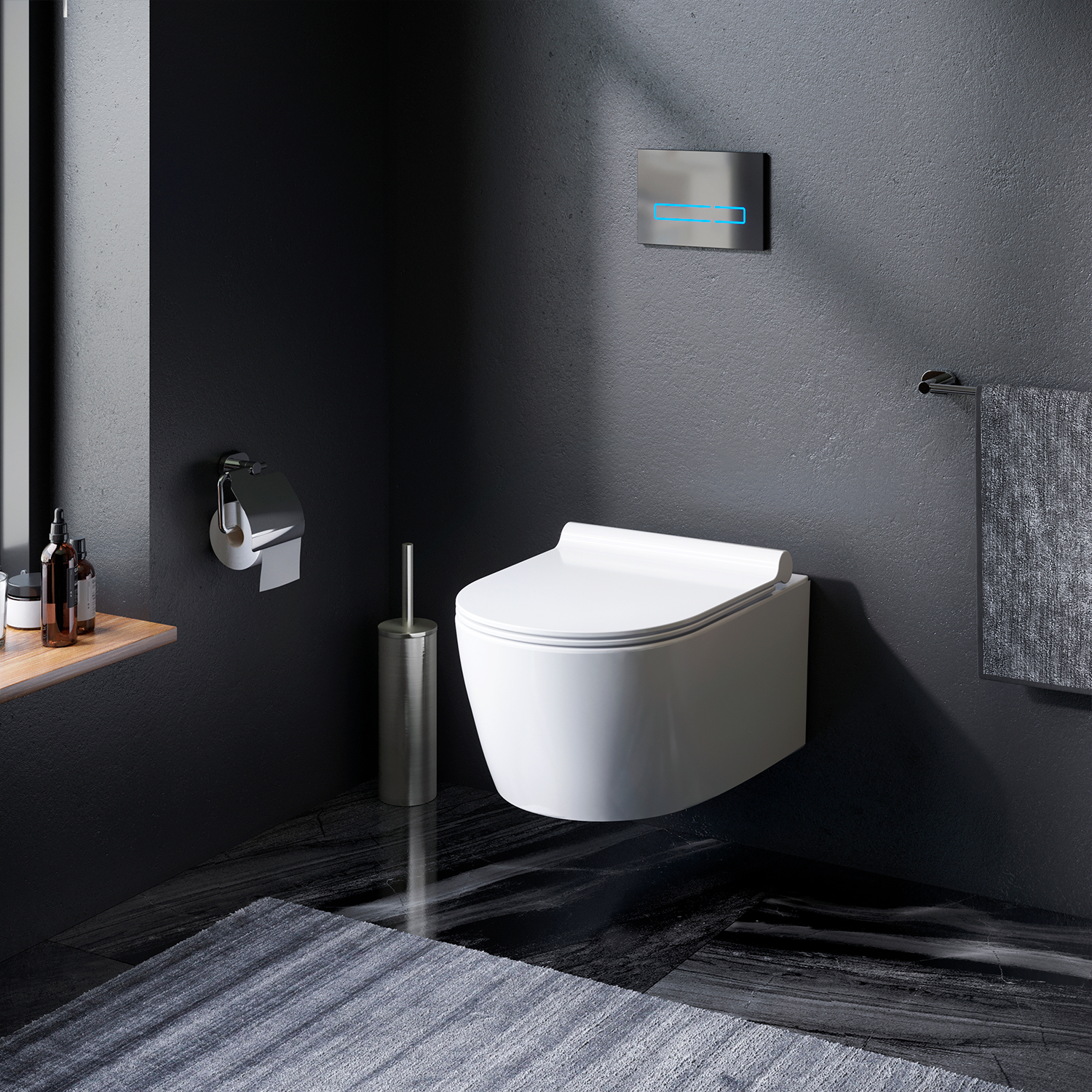 AM.PM X-Joy S FlashClean wall-mounted toilet with soft-closing seat cover