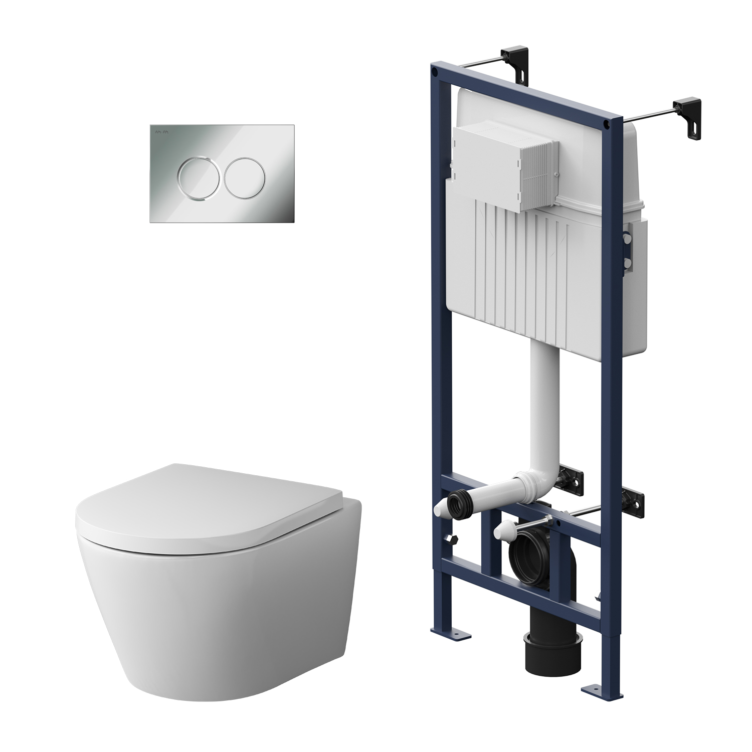 AM.PM Flash toilet set with dual flush tank