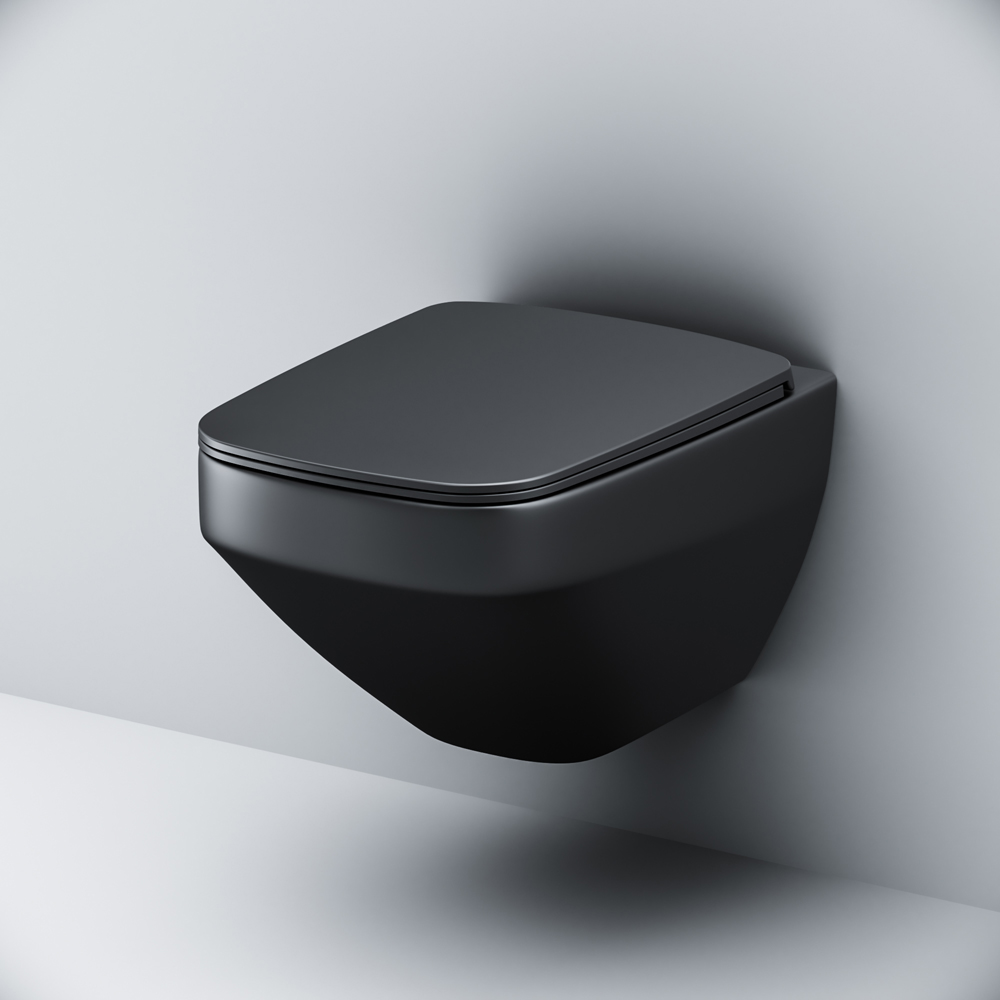 CIB1700MBSC FlashClean (rimless) wall-mounted toilet with soft-closing seat cover
