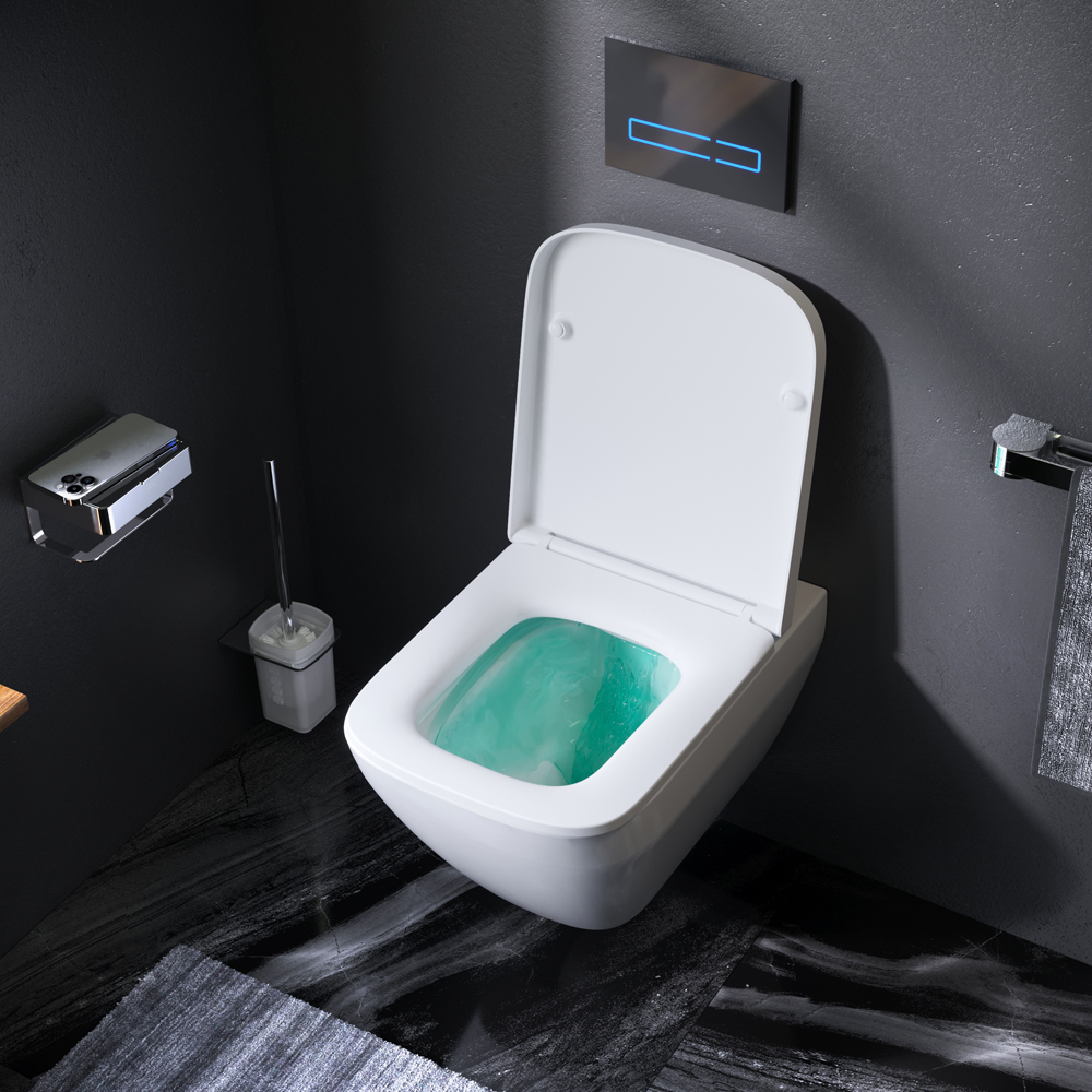CSB1700MBSC FlashClean (rimless) wall-mounted toilet with soft-closing seat cover